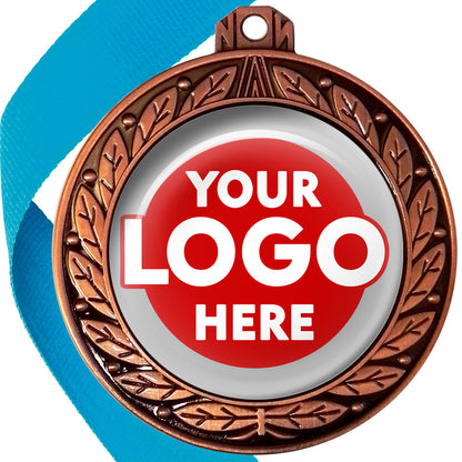 70mm Deluxe Antique Medal on a Ribbon (Laurel Leaf) MJ1070