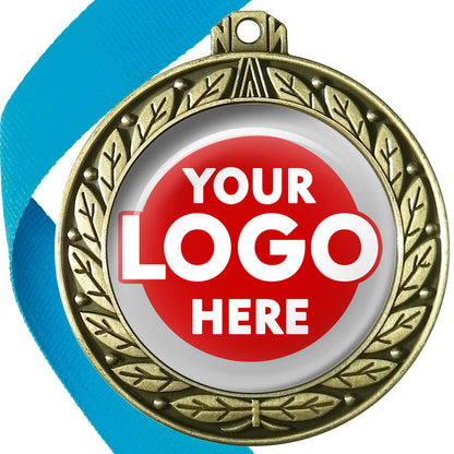 70mm Deluxe Antique Medal on a Ribbon (Laurel Leaf) MJ1070