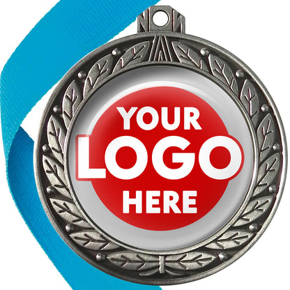 70mm Deluxe Antique Medal on a Ribbon (Laurel Leaf) MJ1070