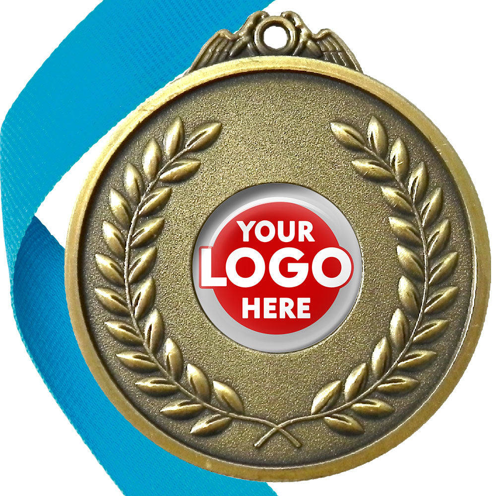 65mm Antique Laurel Wreath Medal On A Ribbon (MJ1065)