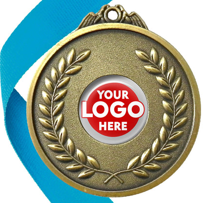 65mm Antique Laurel Wreath Medal On A Ribbon (MJ1065)