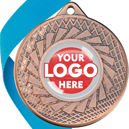 50mm Blade Design Wreath Medals on Ribbons