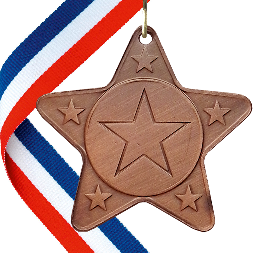 Star Shape Metal Medals  - MINIMUM ORDER 100
