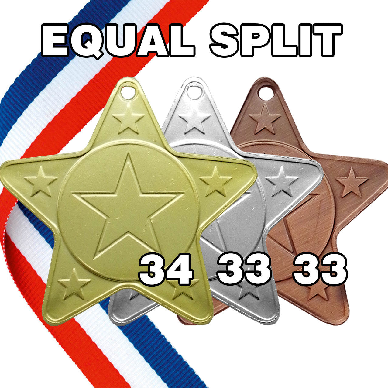 Star Shape Metal Medals  - MINIMUM ORDER 100