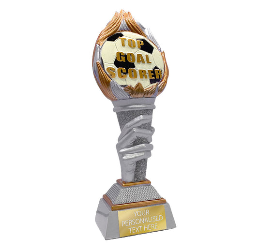 Football Top Goal Scorer Player Torch Resin Award Silver&Gold 245mm (FG125)