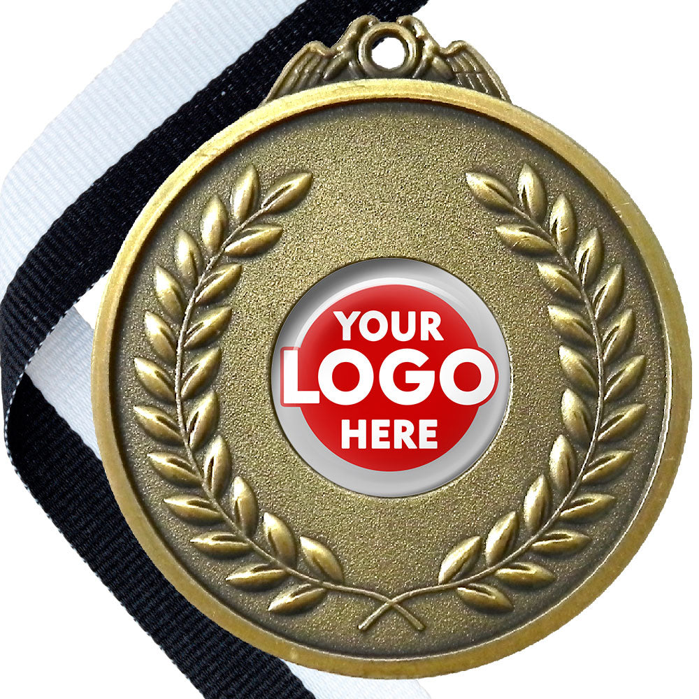 65mm Antique Laurel Wreath Medal On A Ribbon (MJ1065)