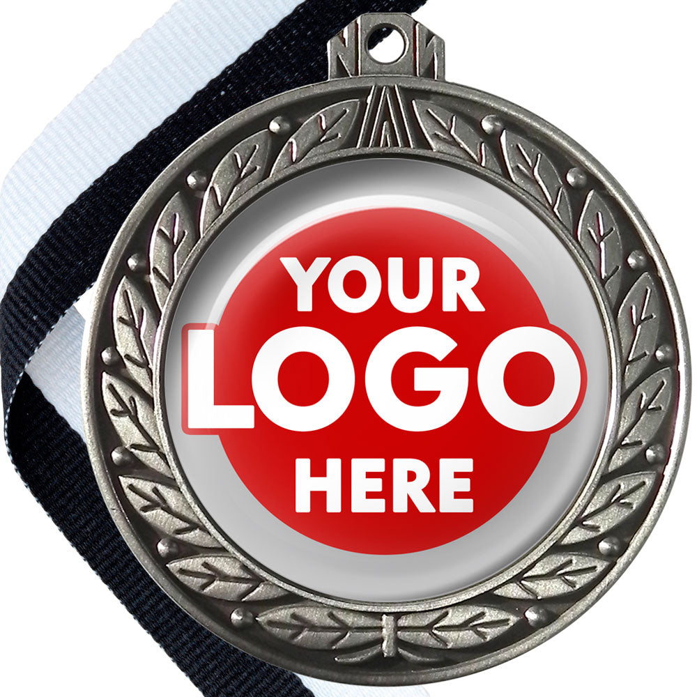 70mm Deluxe Antique Medal on a Ribbon (Laurel Leaf) MJ1070