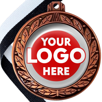 70mm Deluxe Antique Medal on a Ribbon (Laurel Leaf) MJ1070