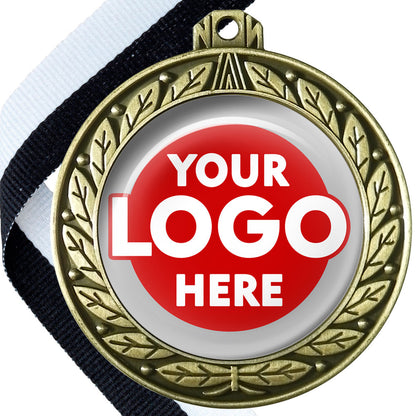 70mm Deluxe Antique Medal on a Ribbon (Laurel Leaf) MJ1070