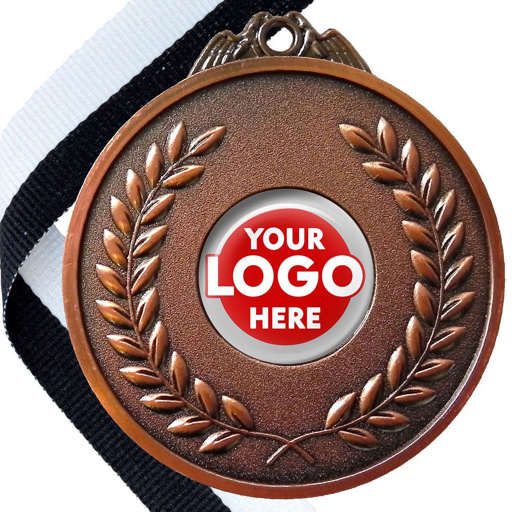 65mm Antique Laurel Wreath Medal On A Ribbon (MJ1065)