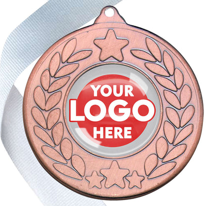 The Glossy 50mm Classic Star Medal on a Ribbon MINIMUM ORDER 100