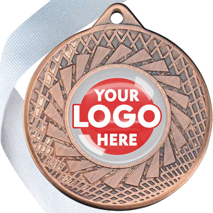 50mm Blade Design Wreath Medals on Ribbons