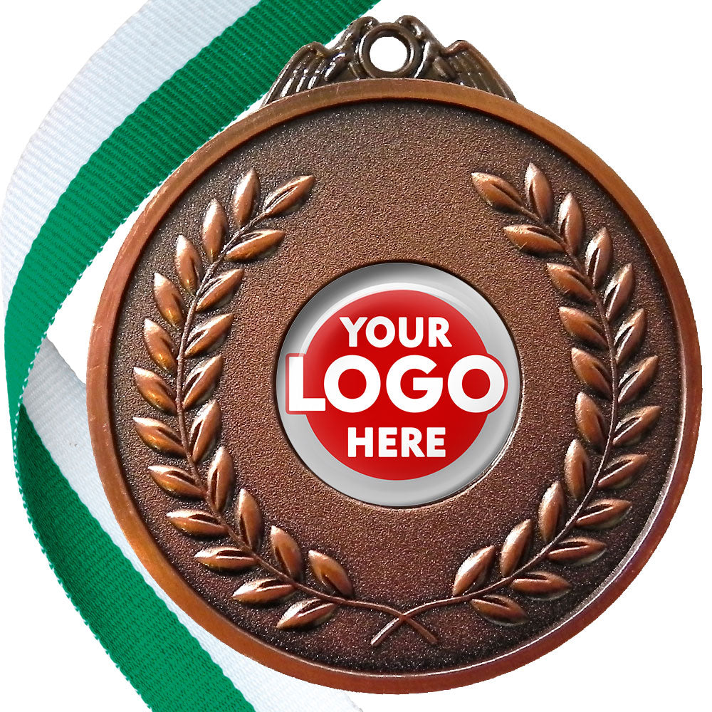 65mm Antique Laurel Wreath Medal On A Ribbon (MJ1065)