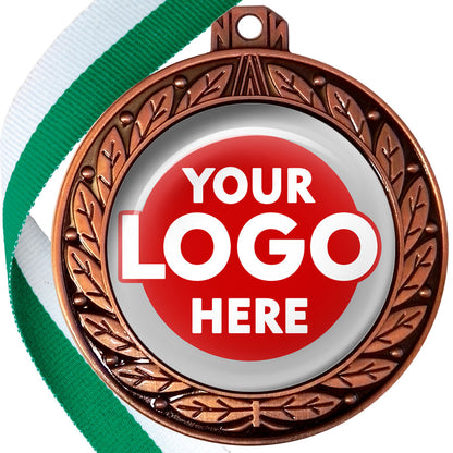 70mm Deluxe Antique Medal on a Ribbon (Laurel Leaf) MJ1070