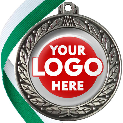 70mm Deluxe Antique Medal on a Ribbon (Laurel Leaf) MJ1070