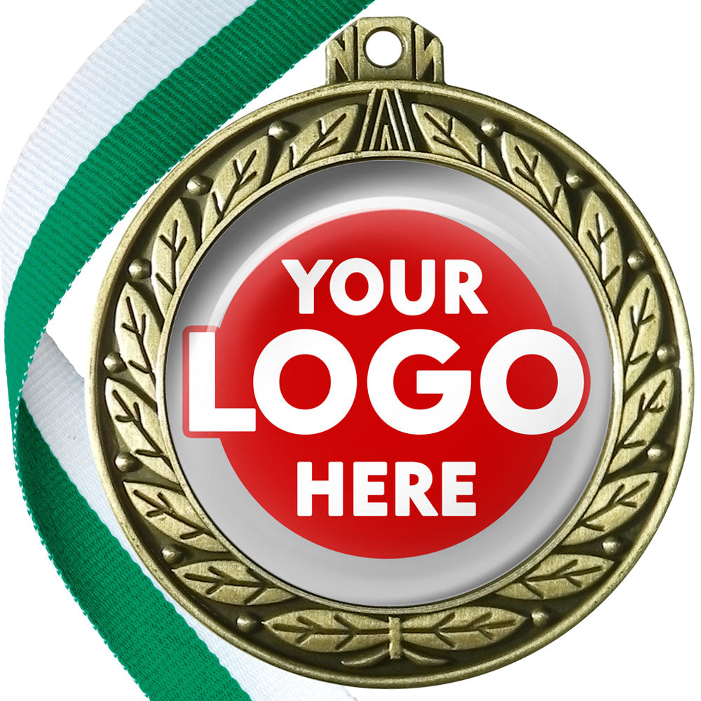 70mm Deluxe Antique Medal on a Ribbon (Laurel Leaf) MJ1070