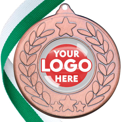 The Glossy 50mm Classic Star Medal on a Ribbon MINIMUM ORDER 100