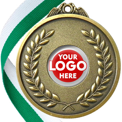 65mm Antique Laurel Wreath Medal On A Ribbon (MJ1065)