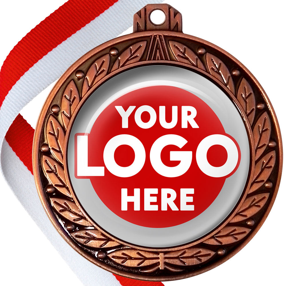 70mm Deluxe Antique Medal on a Ribbon (Laurel Leaf) MJ1070