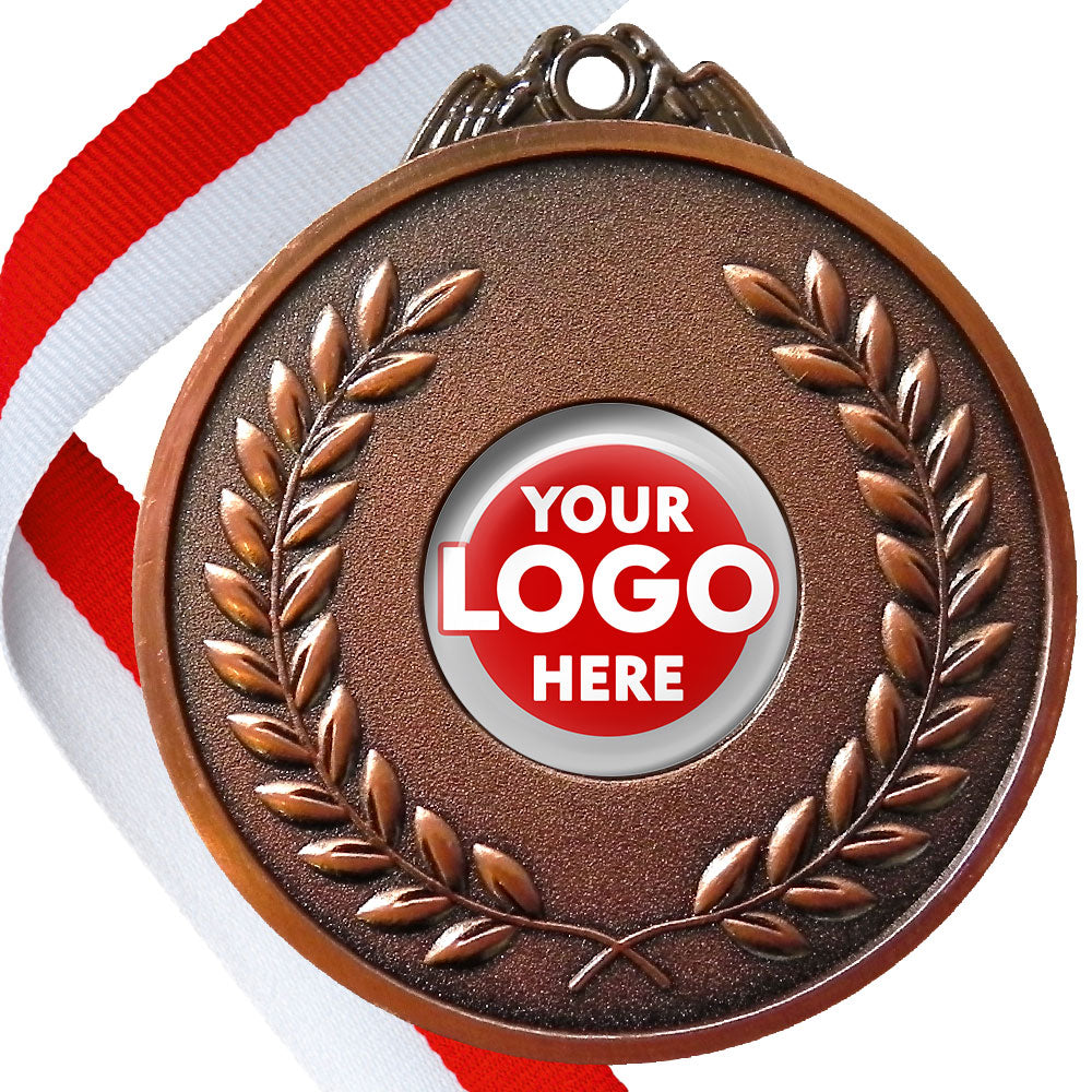 65mm Antique Laurel Wreath Medal On A Ribbon (MJ1065)