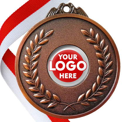 65mm Antique Laurel Wreath Medal On A Ribbon (MJ1065)