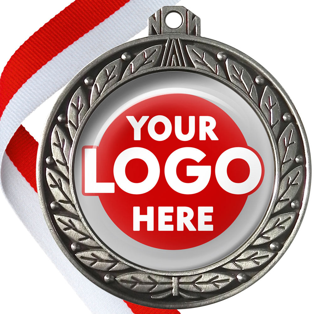 70mm Deluxe Antique Medal on a Ribbon (Laurel Leaf) MJ1070