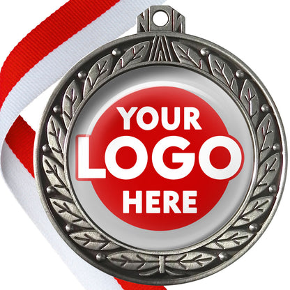 70mm Deluxe Antique Medal on a Ribbon (Laurel Leaf) MJ1070