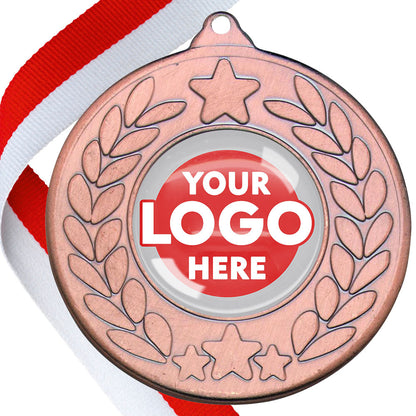 The Glossy 50mm Classic Star Medal on a Ribbon MINIMUM ORDER 100