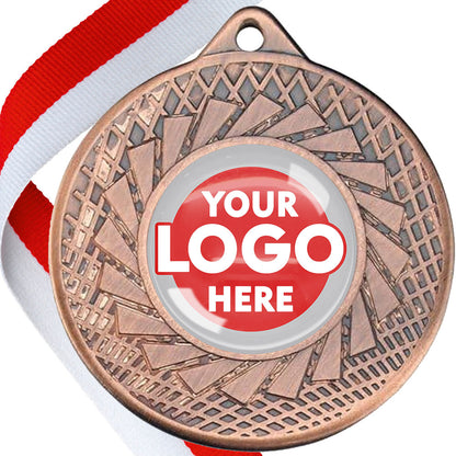 50mm Blade Design Wreath Medals on Ribbons