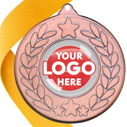 The Glossy 50mm Classic Star Medal on a Ribbon MINIMUM ORDER 100
