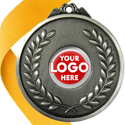 65mm Antique Laurel Wreath Medal On A Ribbon (MJ1065)