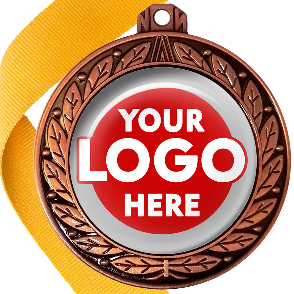 70mm Deluxe Antique Medal on a Ribbon (Laurel Leaf) MJ1070