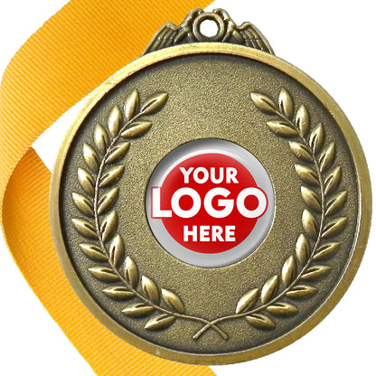 65mm Antique Laurel Wreath Medal On A Ribbon (MJ1065)