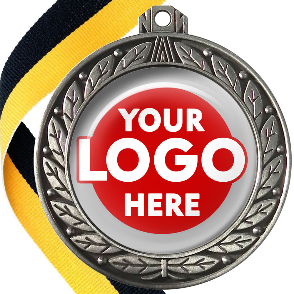 70mm Deluxe Antique Medal on a Ribbon (Laurel Leaf) MJ1070