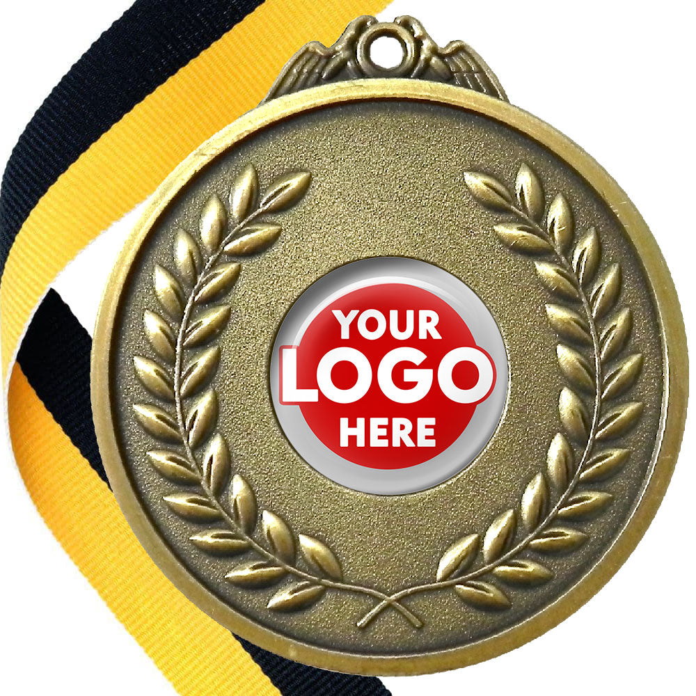 65mm Antique Laurel Wreath Medal On A Ribbon (MJ1065)