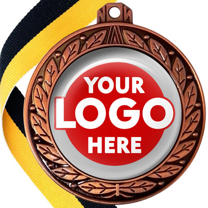 70mm Deluxe Antique Medal on a Ribbon (Laurel Leaf) MJ1070