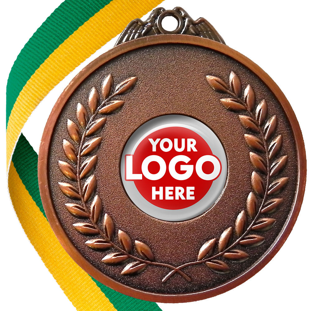 65mm Antique Laurel Wreath Medal On A Ribbon (MJ1065)