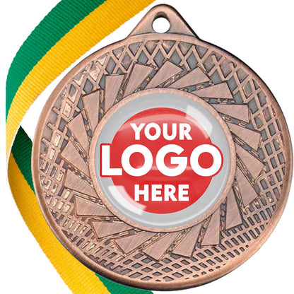 50mm Blade Design Wreath Medals on Ribbons