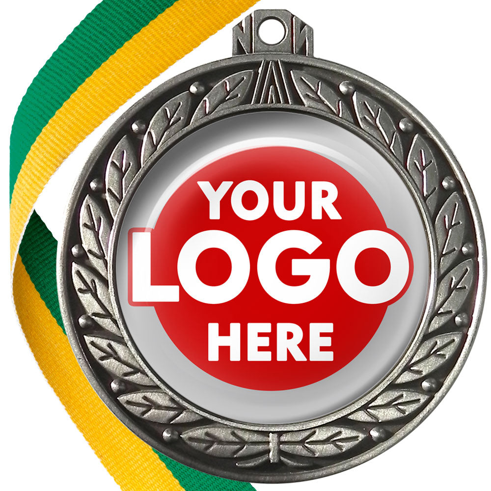 70mm Deluxe Antique Medal on a Ribbon (Laurel Leaf) MJ1070