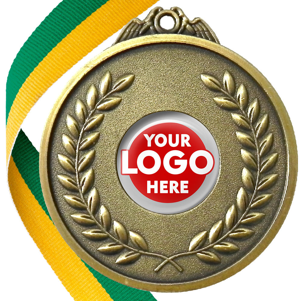 65mm Antique Laurel Wreath Medal On A Ribbon (MJ1065)