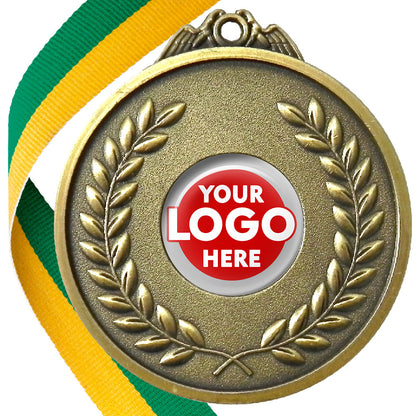 65mm Antique Laurel Wreath Medal On A Ribbon (MJ1065)