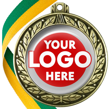 70mm Deluxe Antique Medal on a Ribbon (Laurel Leaf) MJ1070