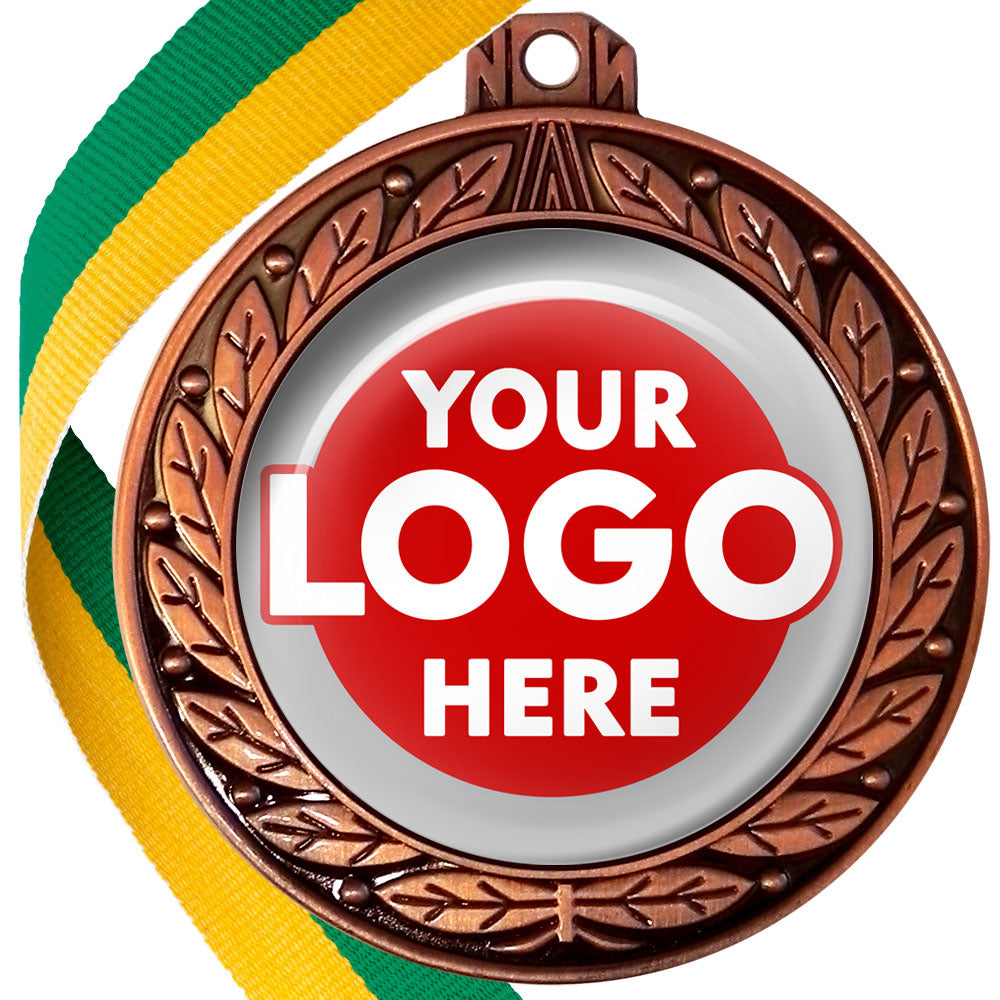 70mm Deluxe Antique Medal on a Ribbon (Laurel Leaf) MJ1070