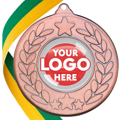 The Glossy 50mm Classic Star Medal on a Ribbon MINIMUM ORDER 100