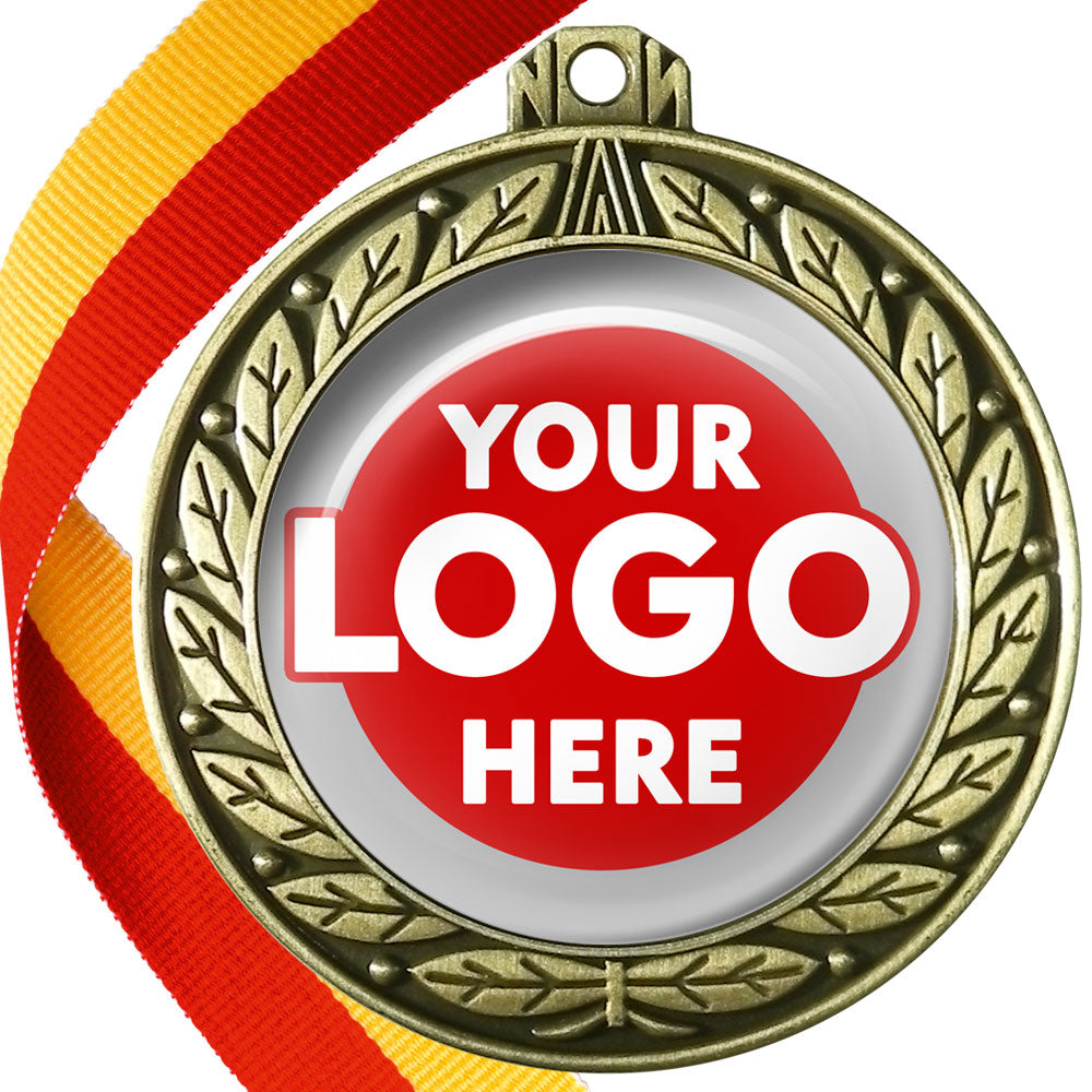 70mm Deluxe Antique Medal on a Ribbon (Laurel Leaf) MJ1070