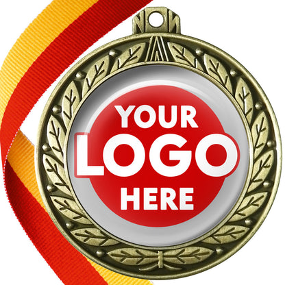 70mm Deluxe Antique Medal on a Ribbon (Laurel Leaf) MJ1070