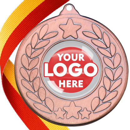 The Glossy 50mm Classic Star Medal on a Ribbon MINIMUM ORDER 100