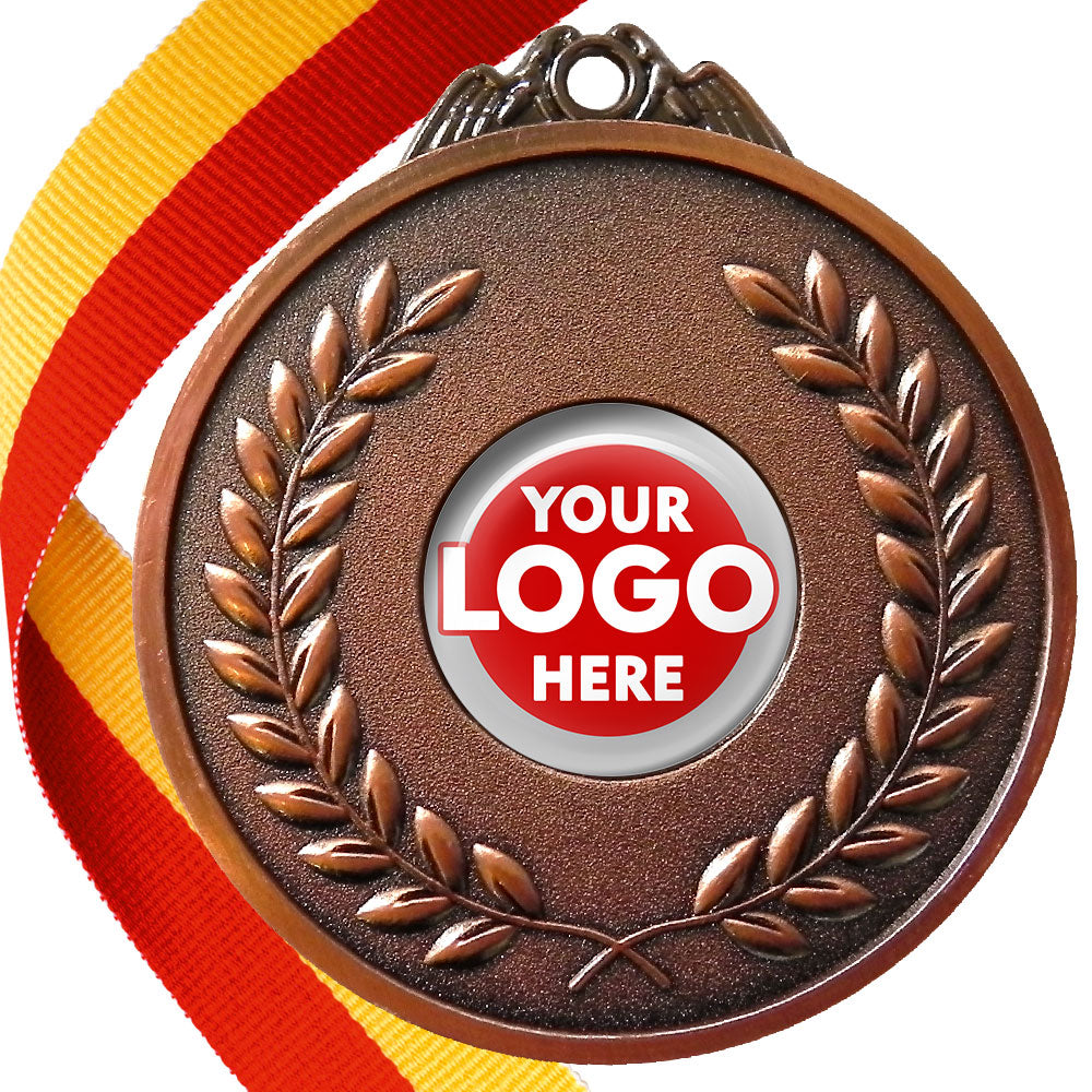 65mm Antique Laurel Wreath Medal On A Ribbon (MJ1065)