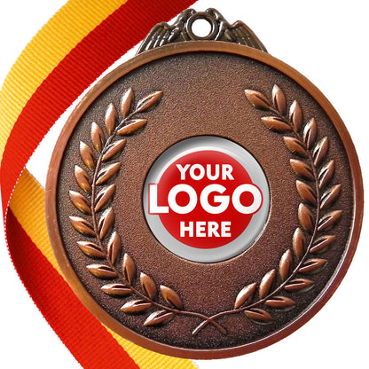 65mm Antique Laurel Wreath Medal On A Ribbon (MJ1065)