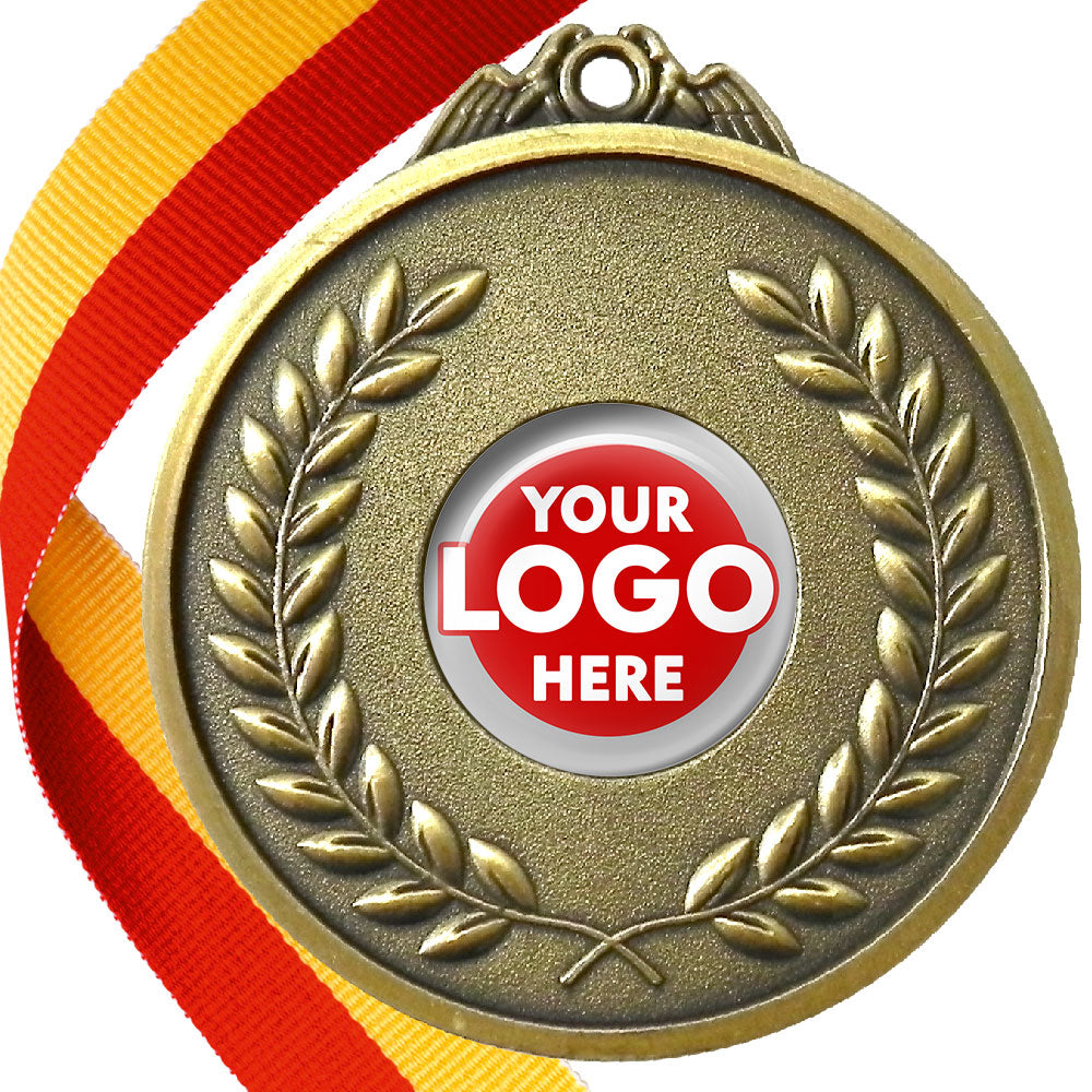 65mm Antique Laurel Wreath Medal On A Ribbon (MJ1065)